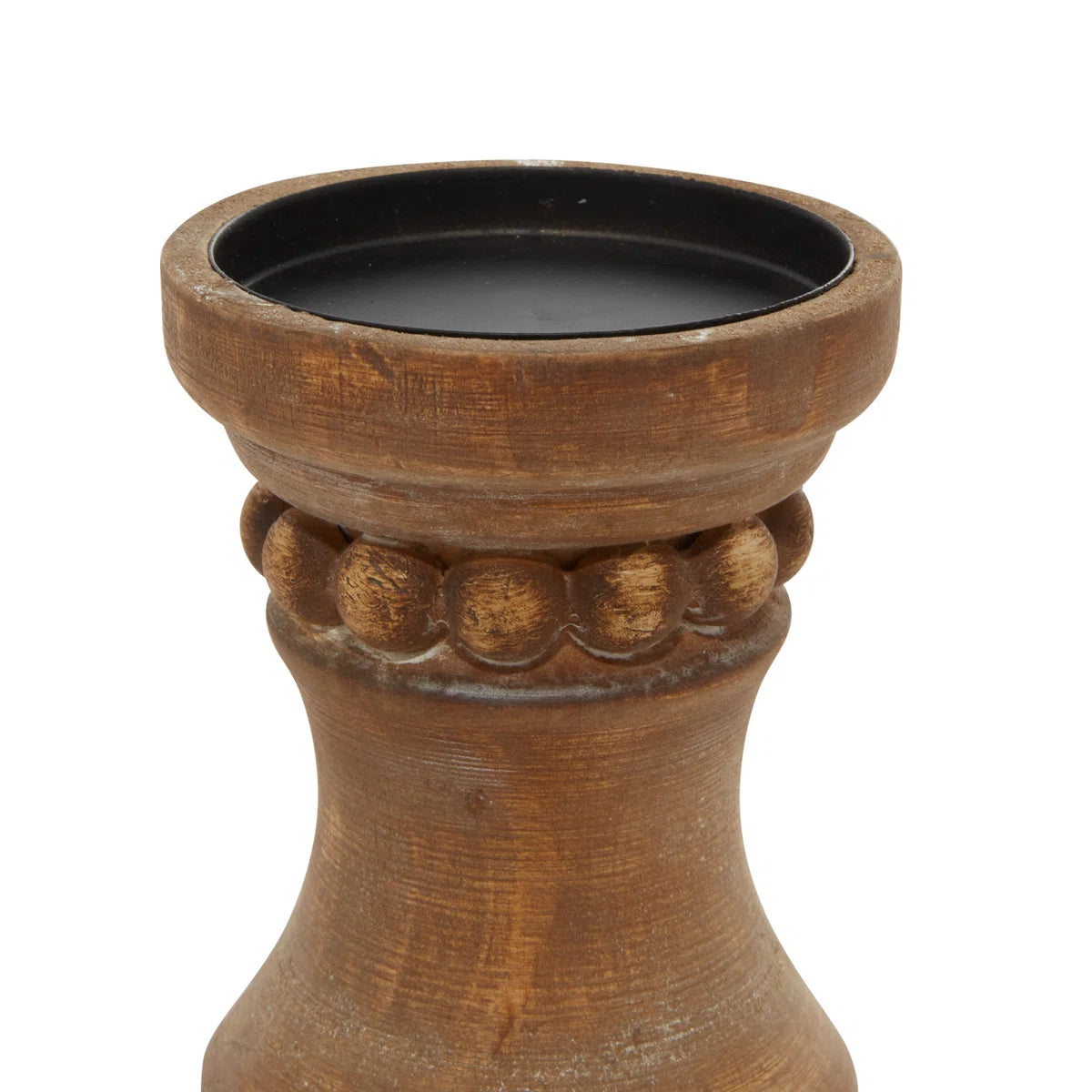 11.85'' H Wood Tabletop Candlestick