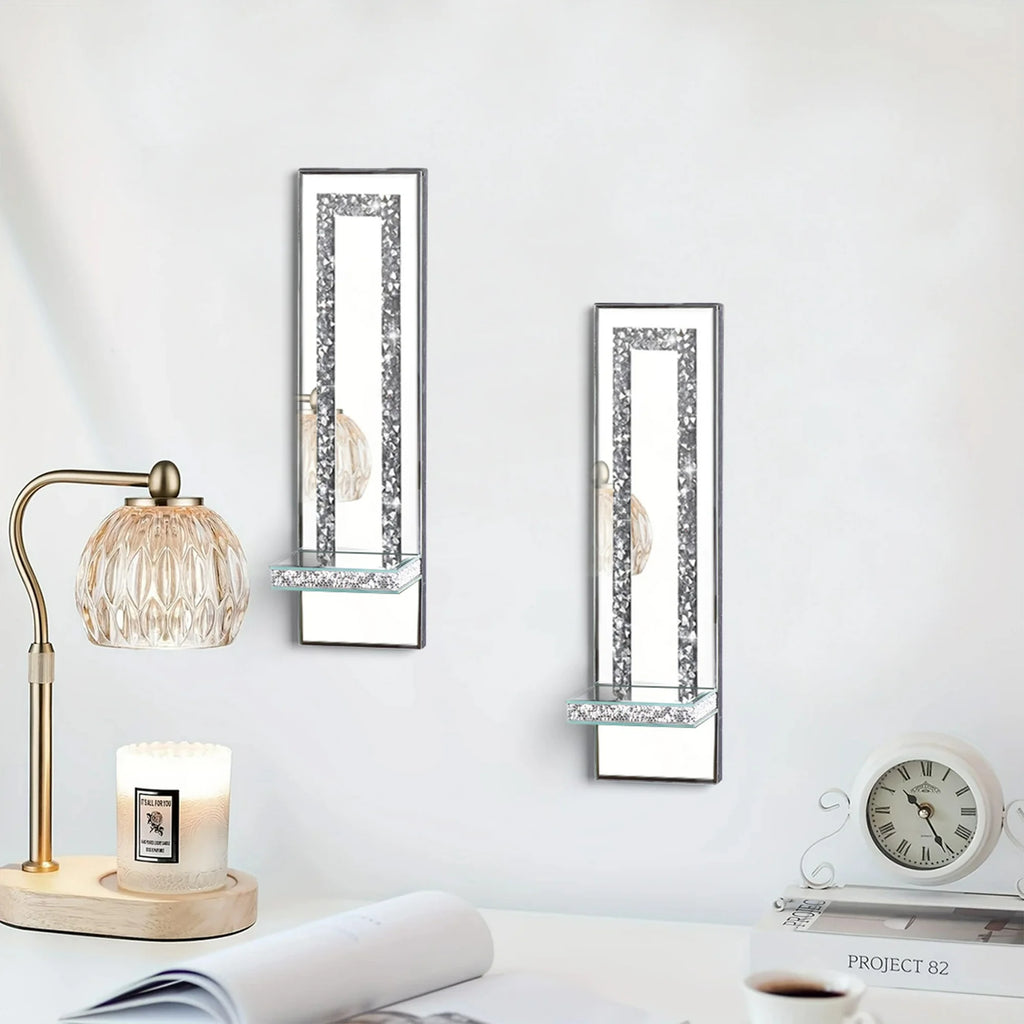Luxury Crystal Wall Candle Holders Set of 2