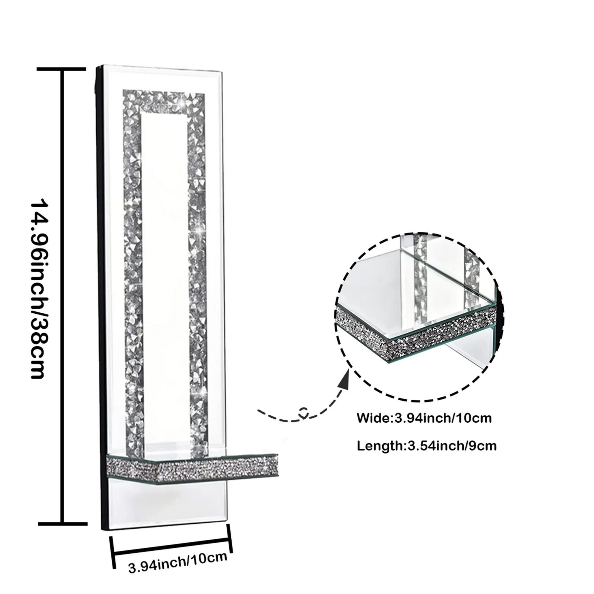 Luxury Crystal Wall Candle Holders Set of 2