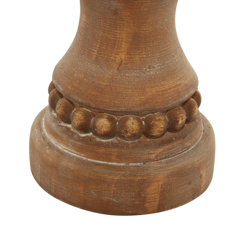 11.85'' H Wood Tabletop Candlestick