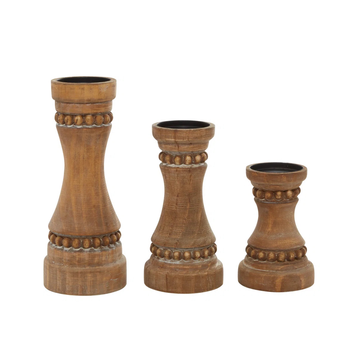 11.85'' H Wood Tabletop Candlestick